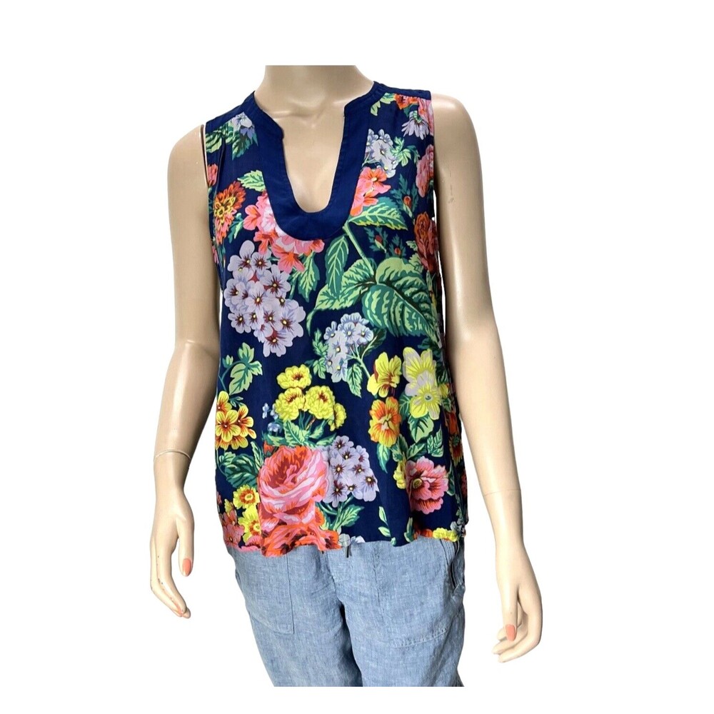 Maeve Anthropologie Melange Floral Print Tank Top Sz 12 Sleeveless Viscose